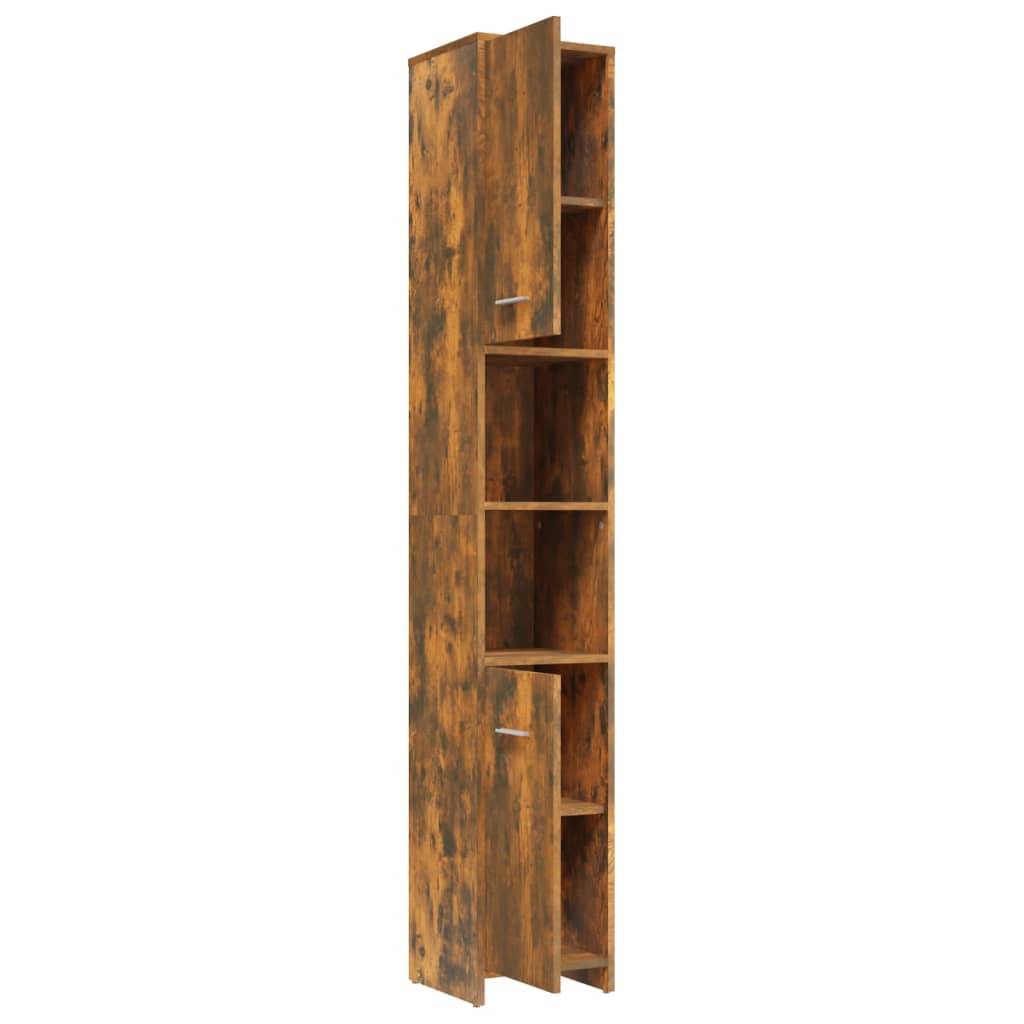 WC cabinet 30x30x183.5 cm smoked oak wood-based