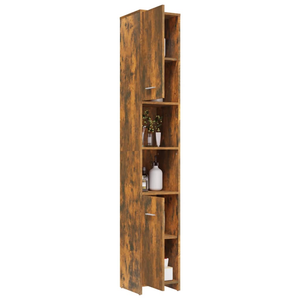 WC cabinet 30x30x183.5 cm smoked oak wood-based