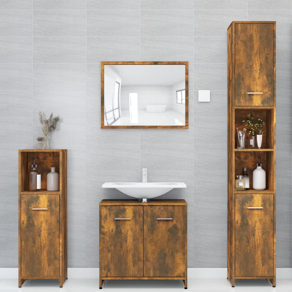 Mueble WC 30x30x183,5 cm base madera roble ahumado