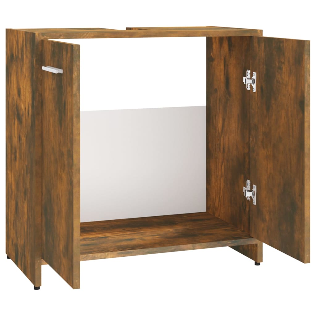 Bathroom cabinet 60x33x60 cm smoked oak wood