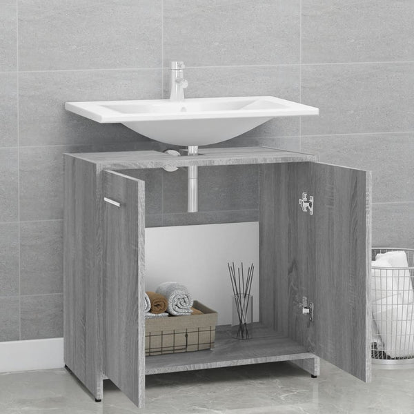 Mueble de baño 60x33x60 cm madera sonoma gris