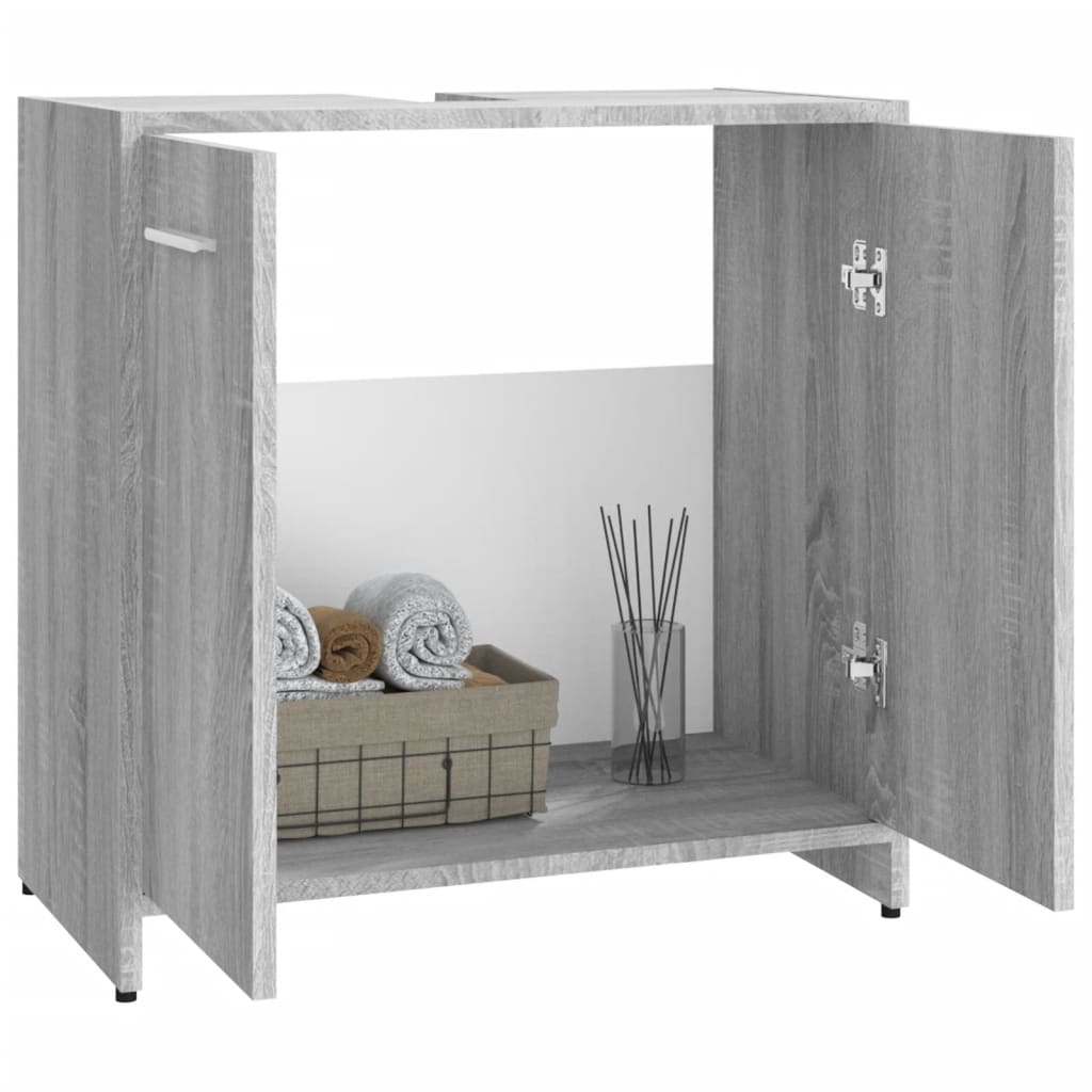 Bathroom cabinet 60x33x60 cm sonoma wood gray