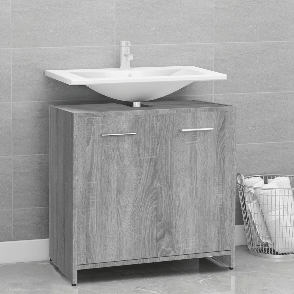 Mueble de baño 60x33x60 cm madera sonoma gris