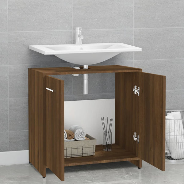 Mueble WC 60x33x60 cm fabricado en madera de roble marrón