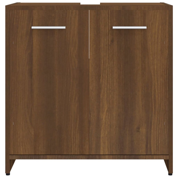 WC cabinet 60x33x60 cm made of brown oak wood