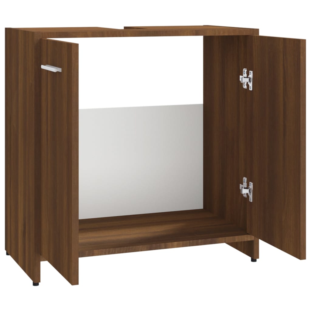 Mueble WC 60x33x60 cm fabricado en madera de roble marrón