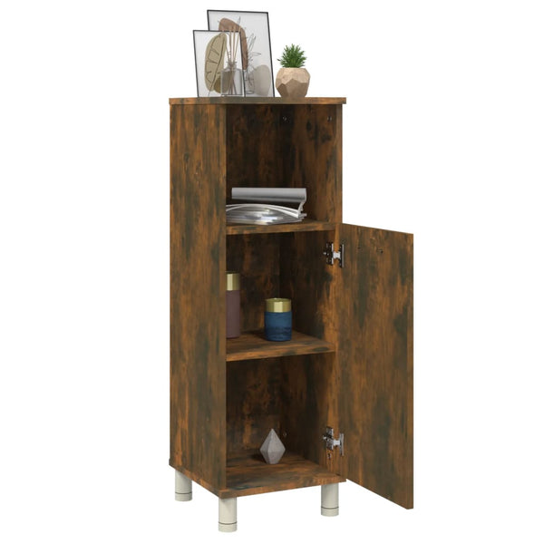 Bathroom cabinet 30x30x95 cm smoked oak wood