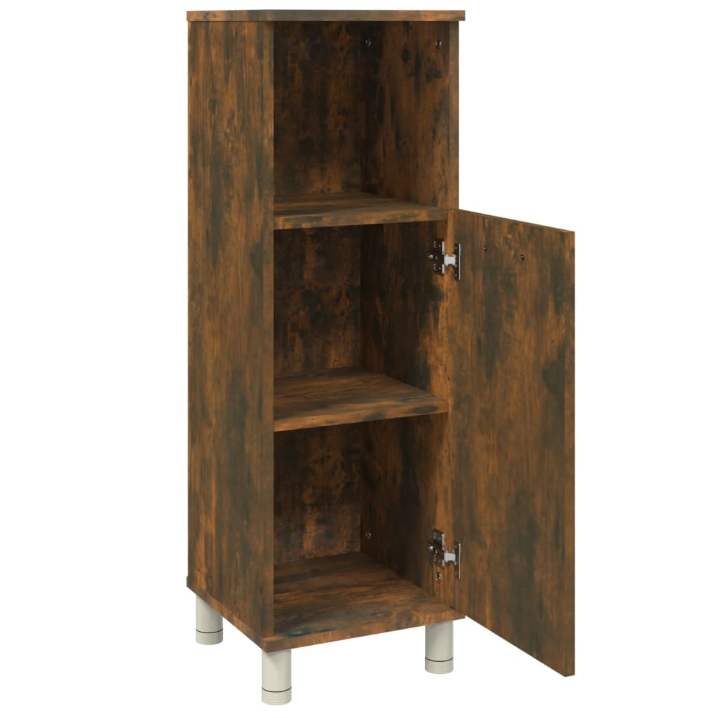 Bathroom cabinet 30x30x95 cm smoked oak wood