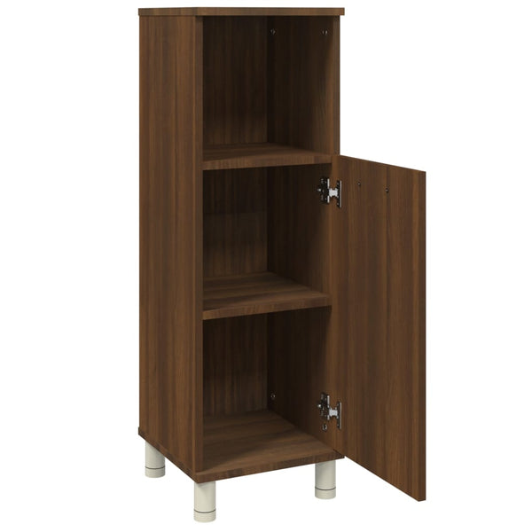 WC cabinet 30x30x95 cm made of brown oak wood