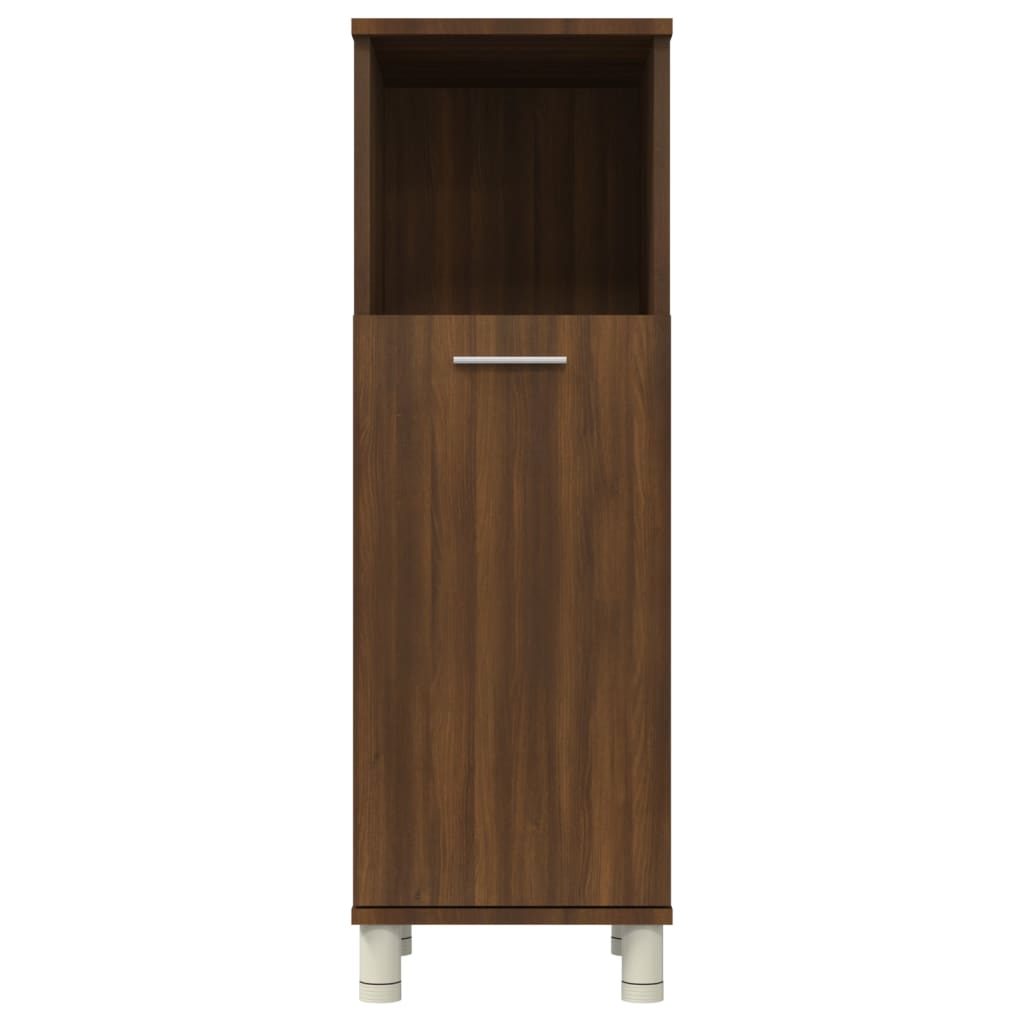 WC cabinet 30x30x95 cm made of brown oak wood