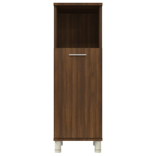 WC cabinet 30x30x95 cm made of brown oak wood