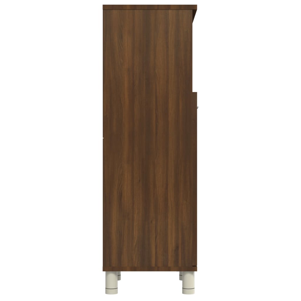 Armário WC 30x30x95 cm derivados de madeira carvalho castanho