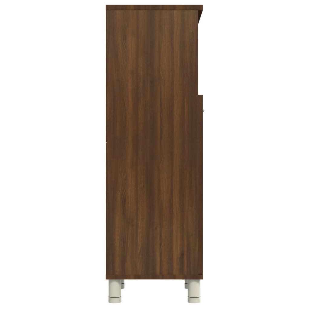 WC cabinet 30x30x95 cm made of brown oak wood