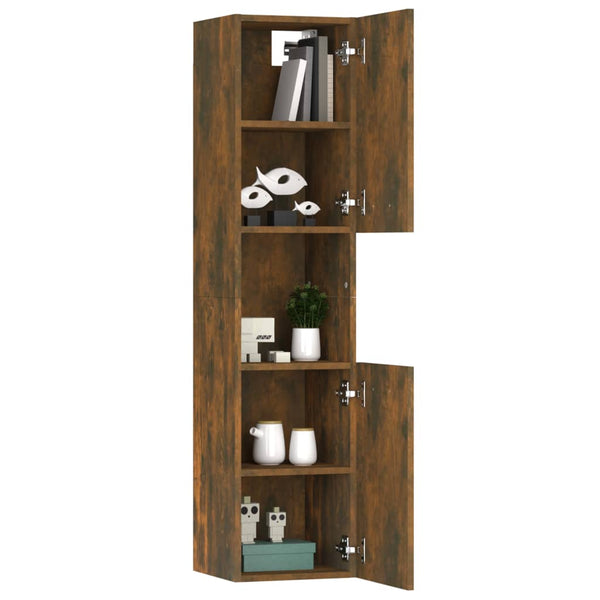 Bathroom cabinet 30x30x130 cm smoked oak wood