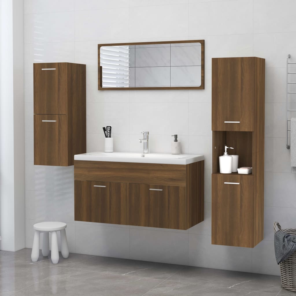 WC cabinet 30x30x130 cm made from brown oak wood