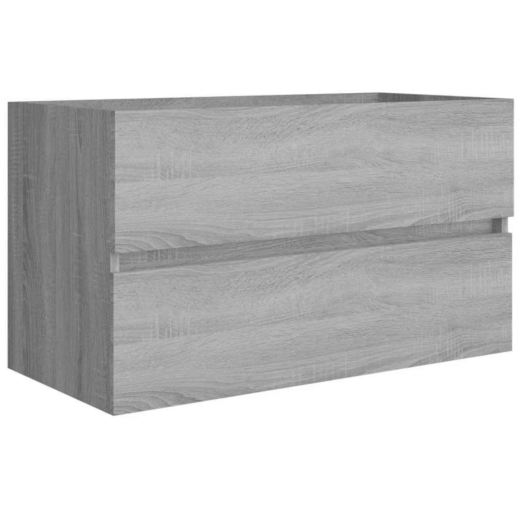 Conjunto de mueble para WC 2 piezas de madera gris Sonoma.