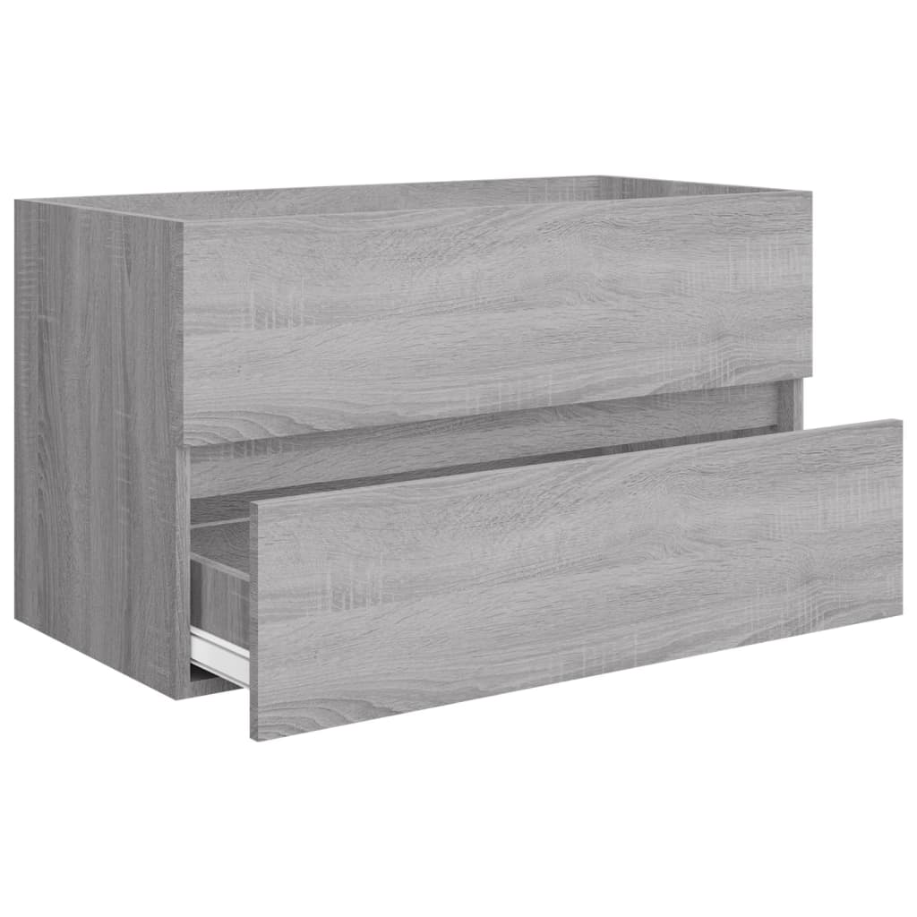 Conjunto de mueble para WC 2 piezas de madera gris Sonoma.