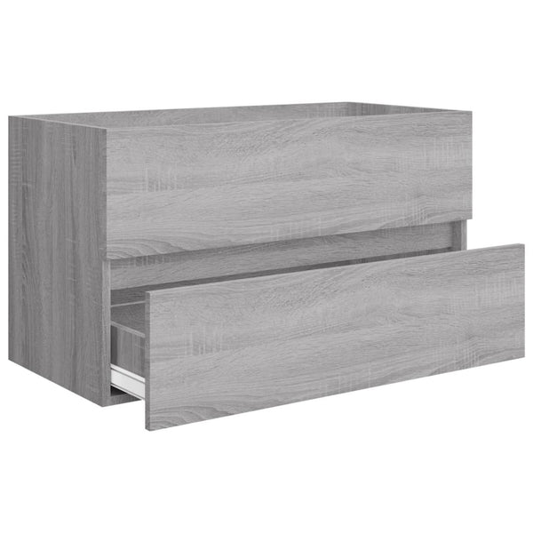 Conjunto de mueble para WC 2 piezas de madera gris Sonoma.