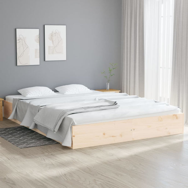 Estructura de cama king 150x200 cm madera maciza