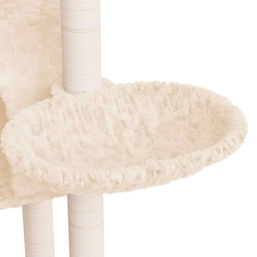 Árvore p/ gatos c/ postes arranhadores sisal 108,5 cm cor creme