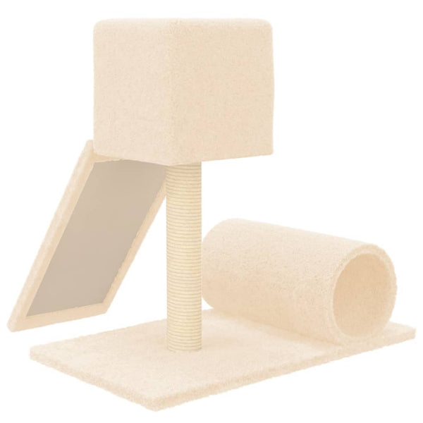 Árvore para gatos com poste arranhador sisal 59 cm cor creme