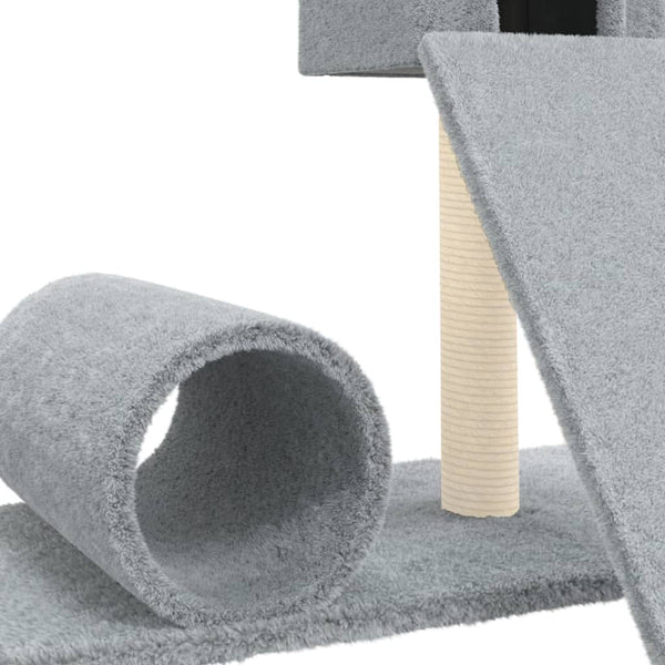 Árvore p/ gatos c/ poste arranhador sisal 59 cm cinzento-claro