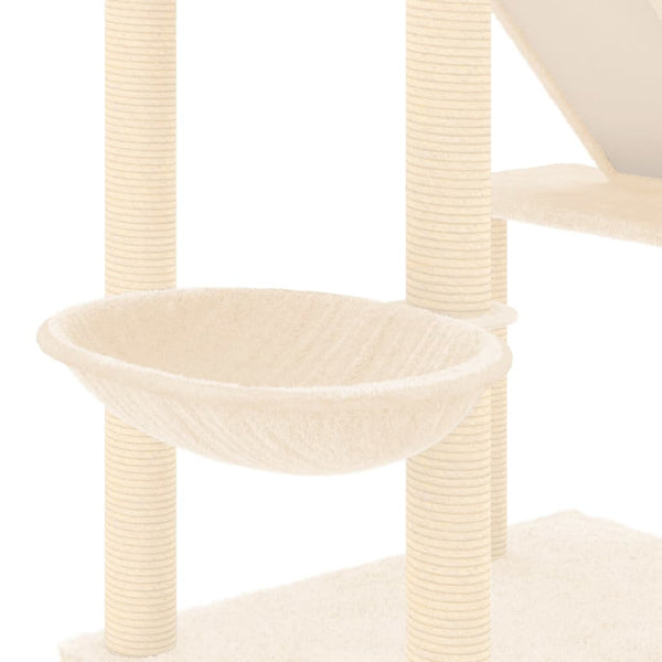 Árvore p/ gatos altura ajustável chão ao teto 277-303 cm creme