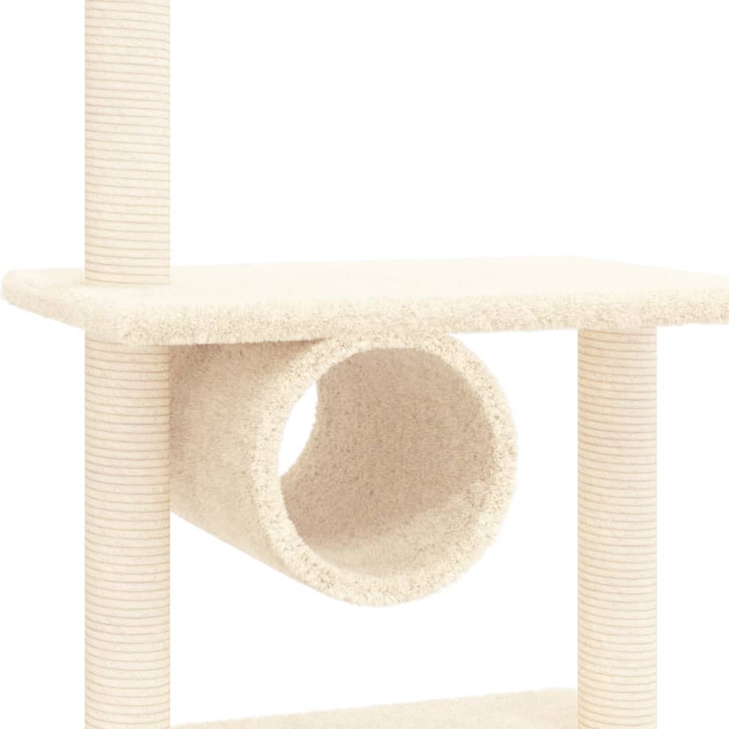 Árvore p/ gatos c/ postes arranhadores sisal 279 cm cor creme