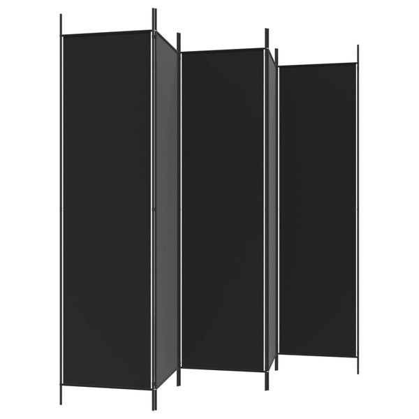 Divisória de quarto com 5 painéis 250x200 cm tecido preto