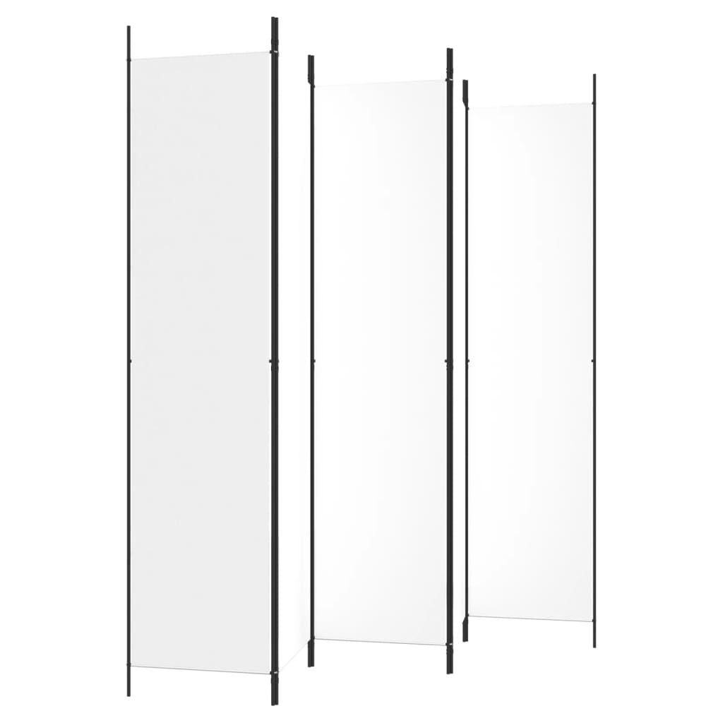 vidaXL Divisória/biombo com 5 painéis 250x220 cm tecido branco