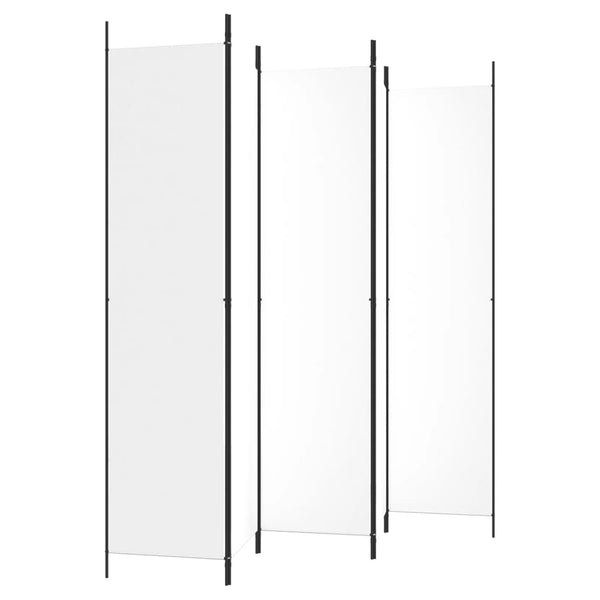 vidaXL Divisória/biombo com 5 painéis 250x220 cm tecido branco