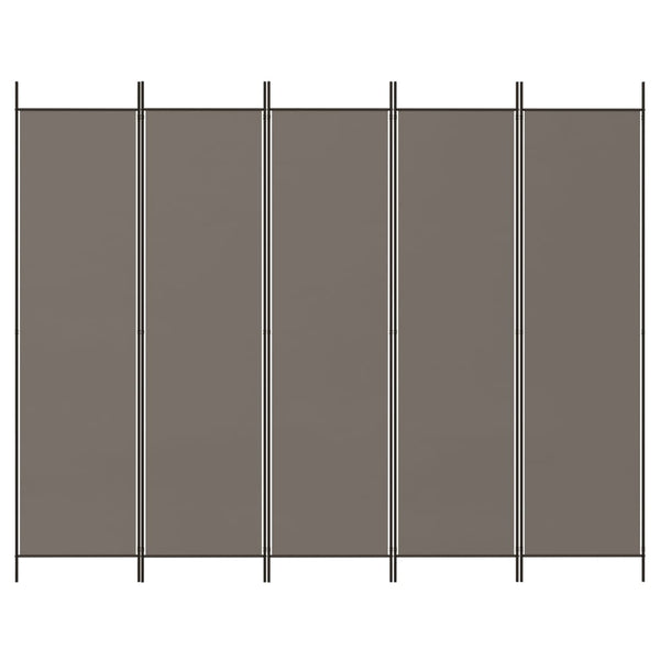 Divisória/biombo com 5 painéis 250x220 cm tecido antracite
