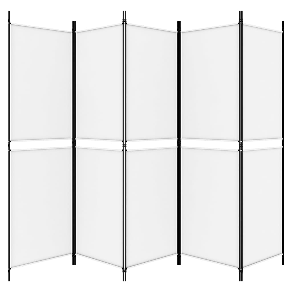 Biombo/divisória com 5 painéis 250x180 cm tecido branco