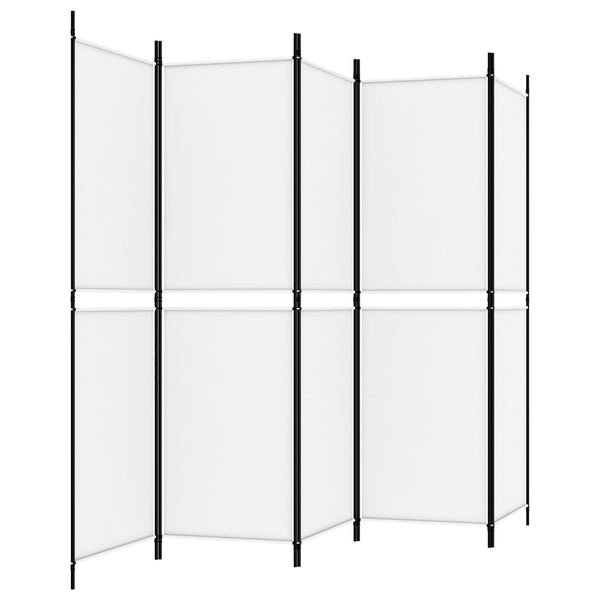 Biombo/divisória com 5 painéis 250x180 cm tecido branco
