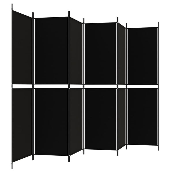 Divisória de quarto com 6 painéis 300x200 cm tecido preto