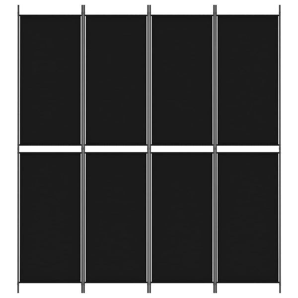 Biombo/divisória com 4 painéis 200x220 cm tecido preto