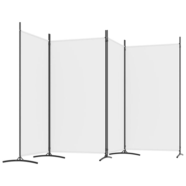 Biombo com 4 painéis 346x180 cm tecido branco
