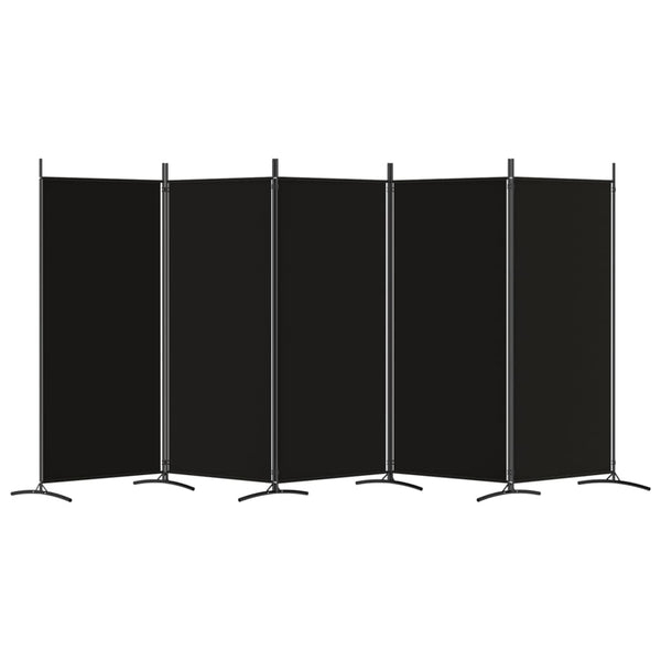 Divisória de quarto com 5 painéis 433x180 cm tecido preto