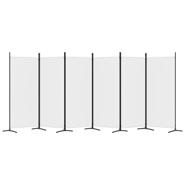 Divisória/biombo com 6 painéis 520x180 cm tecido branco