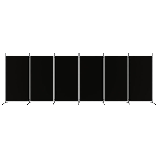 Divisória de quarto com 6 painéis 520x180 cm tecido preto