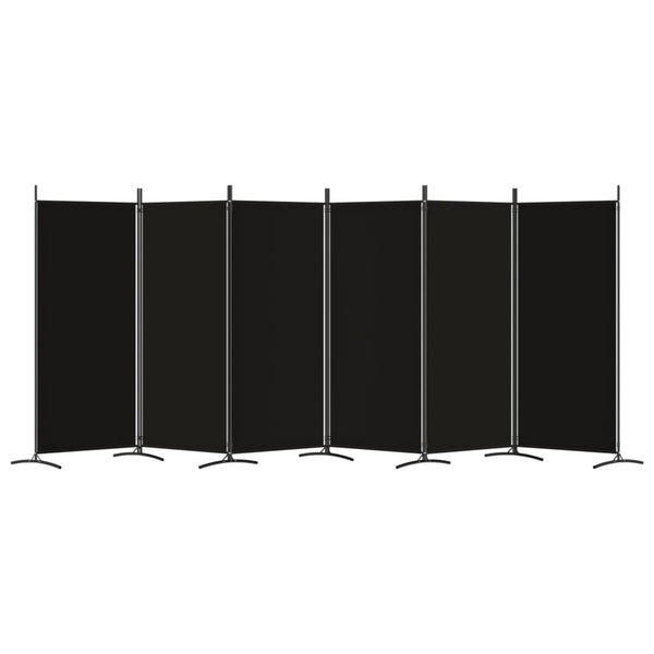 Divisória de quarto com 6 painéis 520x180 cm tecido preto