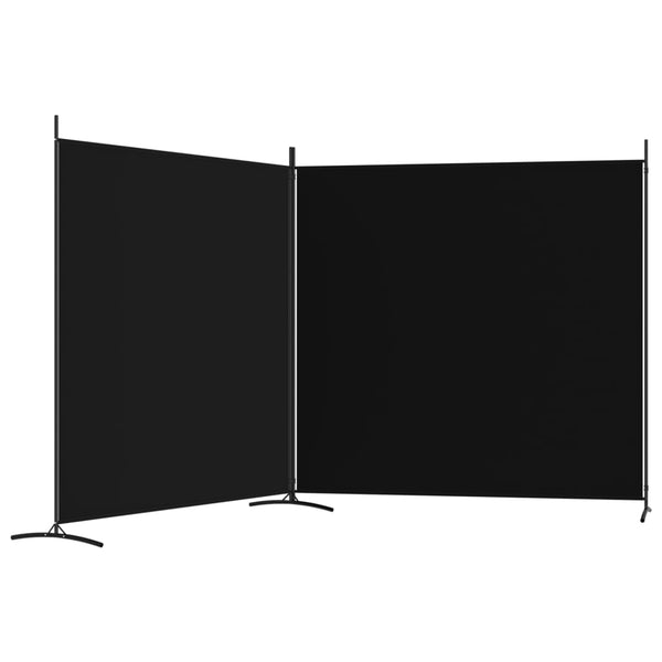 Divisória/biombo com 2 painéis 348x180 cm tecido preto