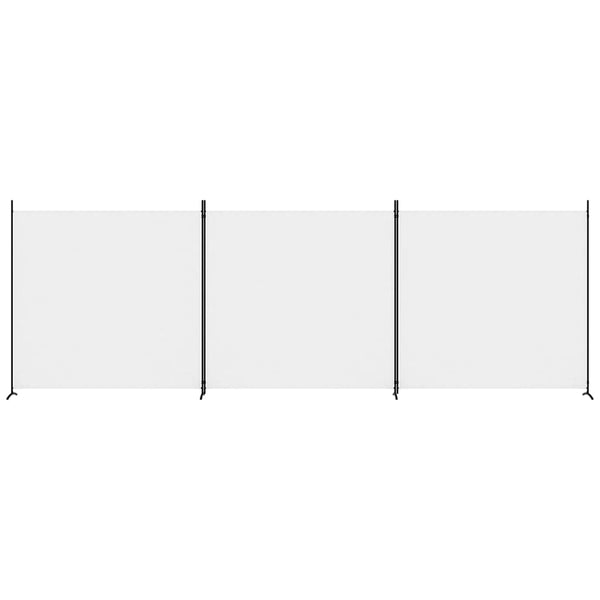 vidaXL Biombo com 3 painéis 525x180 cm tecido branco