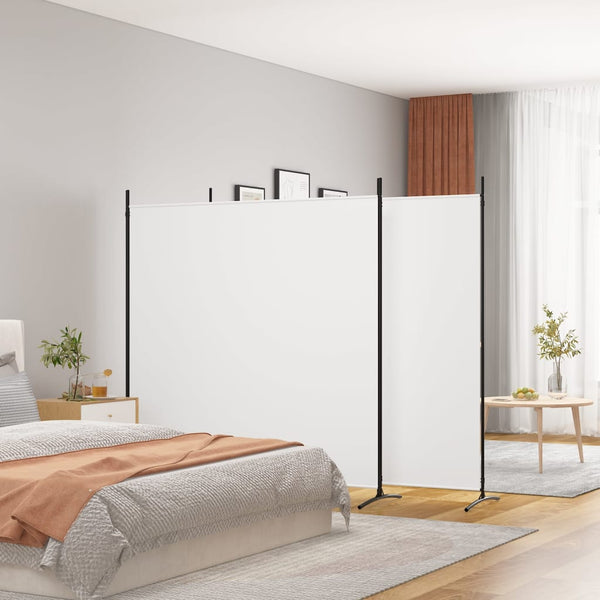 vidaXL Biombo com 3 painéis 525x180 cm tecido branco