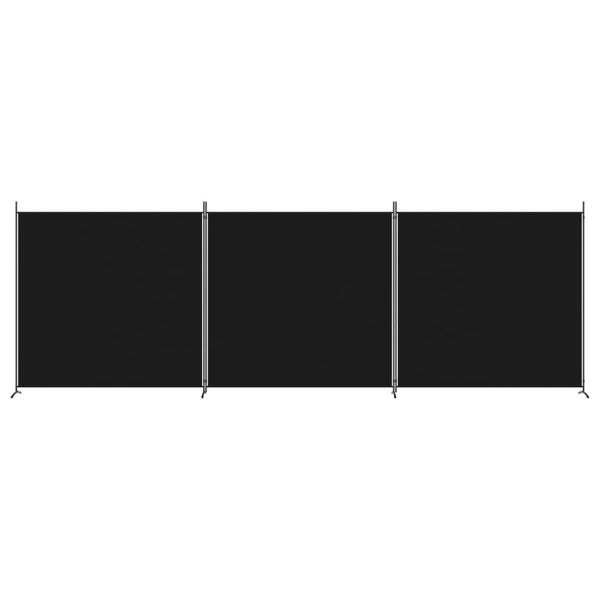 Divisória de quarto com 3 painéis 525 x 180 cm tecido preto