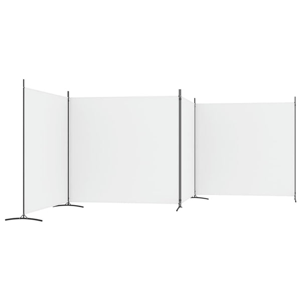 Biombo com 4 painéis 698x180 cm tecido branco