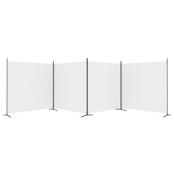 Biombo com 4 painéis 698x180 cm tecido branco