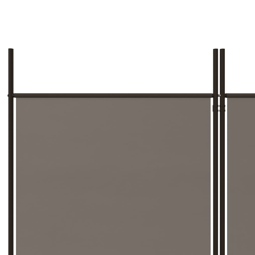 Biombo/divisória com 4 painéis 698x180 cm tecido antracite