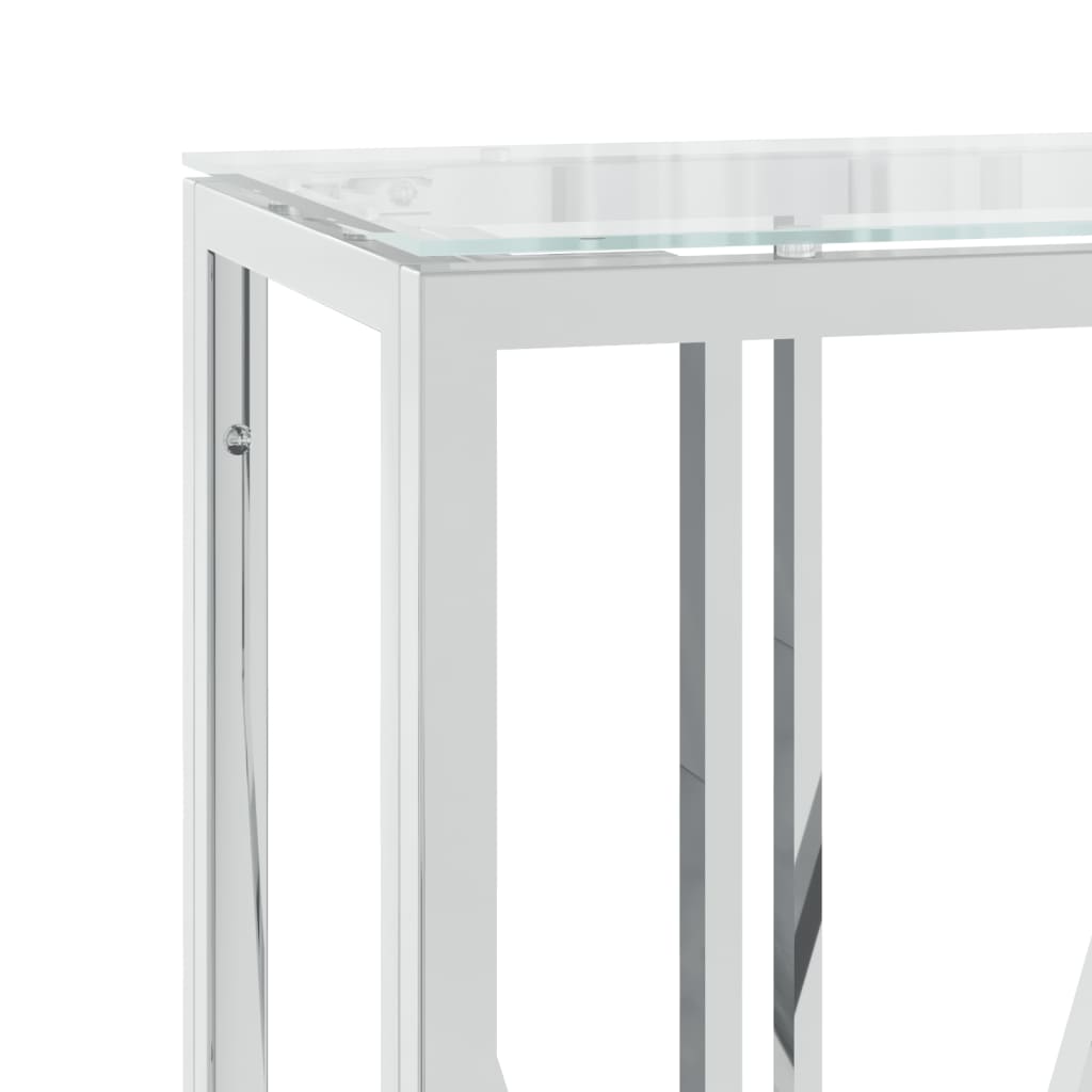 Mesa consola 110x30x70 cm aço inoxidável e vidro