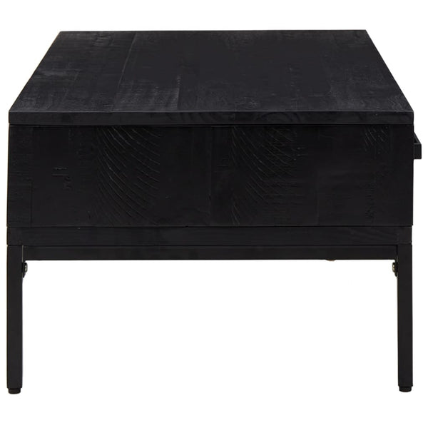 Mesa de centro 90x50x35 cm pinho maciço preto